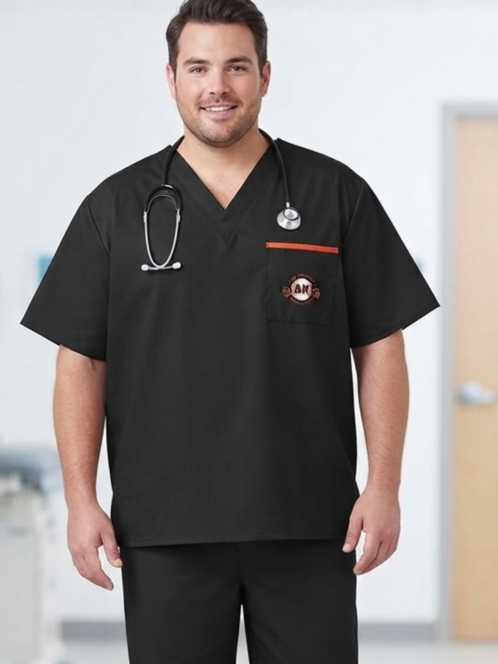 🌸San Francisco Giants Scrub Top MLB Baseball Medical Uniform Size 2XL